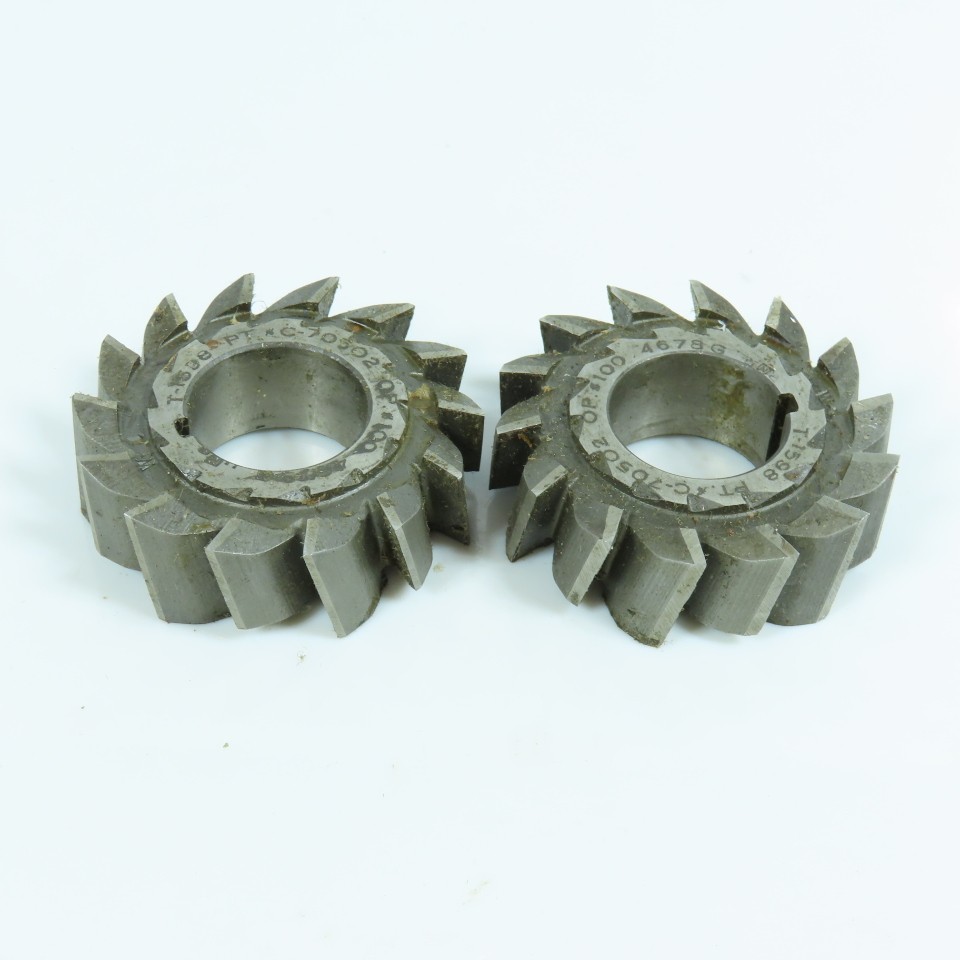 2" x 5/8" x 7/8" HSS RH & LH Slitting Saw Staggered 14 Tooth Lot of 2