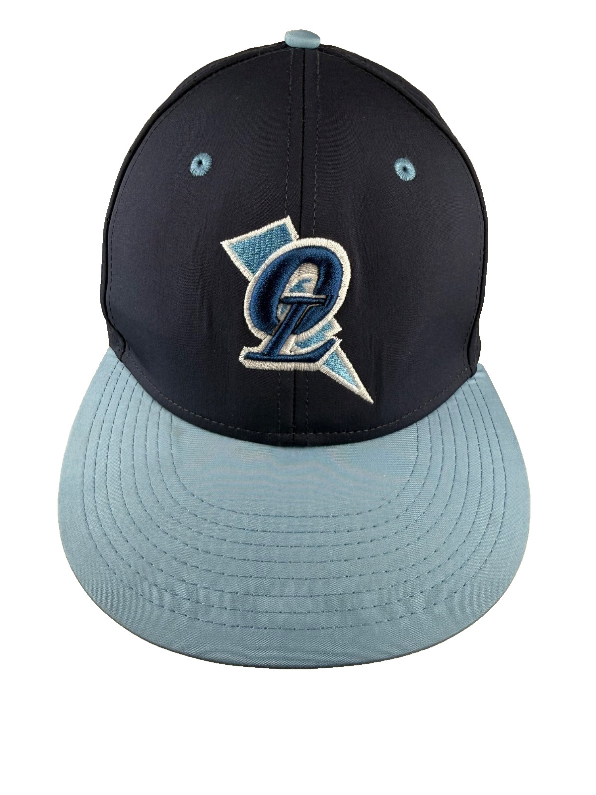 OL Oak Lawn Lightning Logo Lite Blue White on Navy Hat Cap Lite Blue Bill