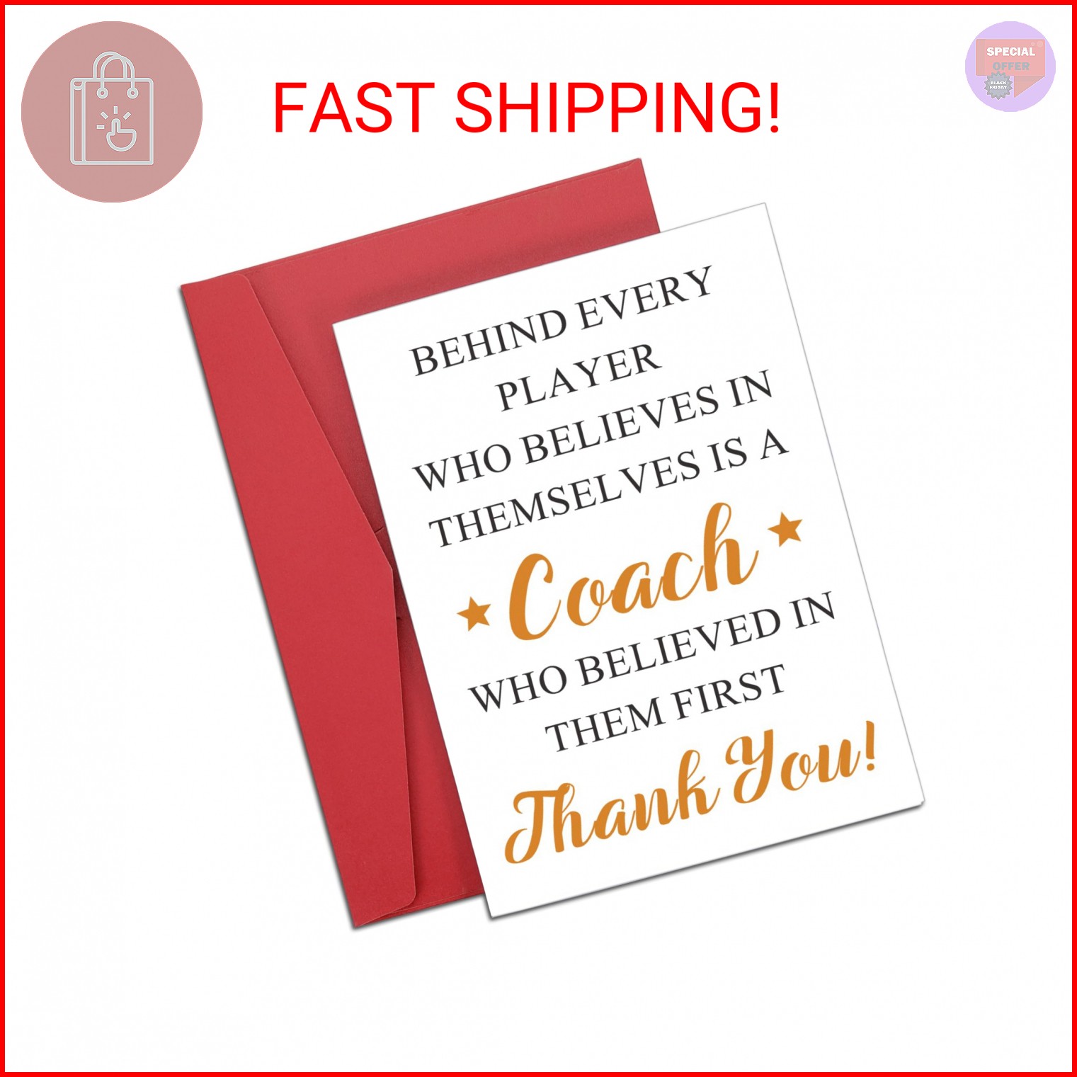 Thank You Cards for Baseball Coach Gifts for Men Women Basketball Soccer Softbal