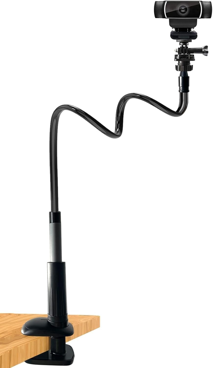 30 Inch Webcam Stand Camera Mount, Upgraded Thick Base Flexible Gooseneck Camera