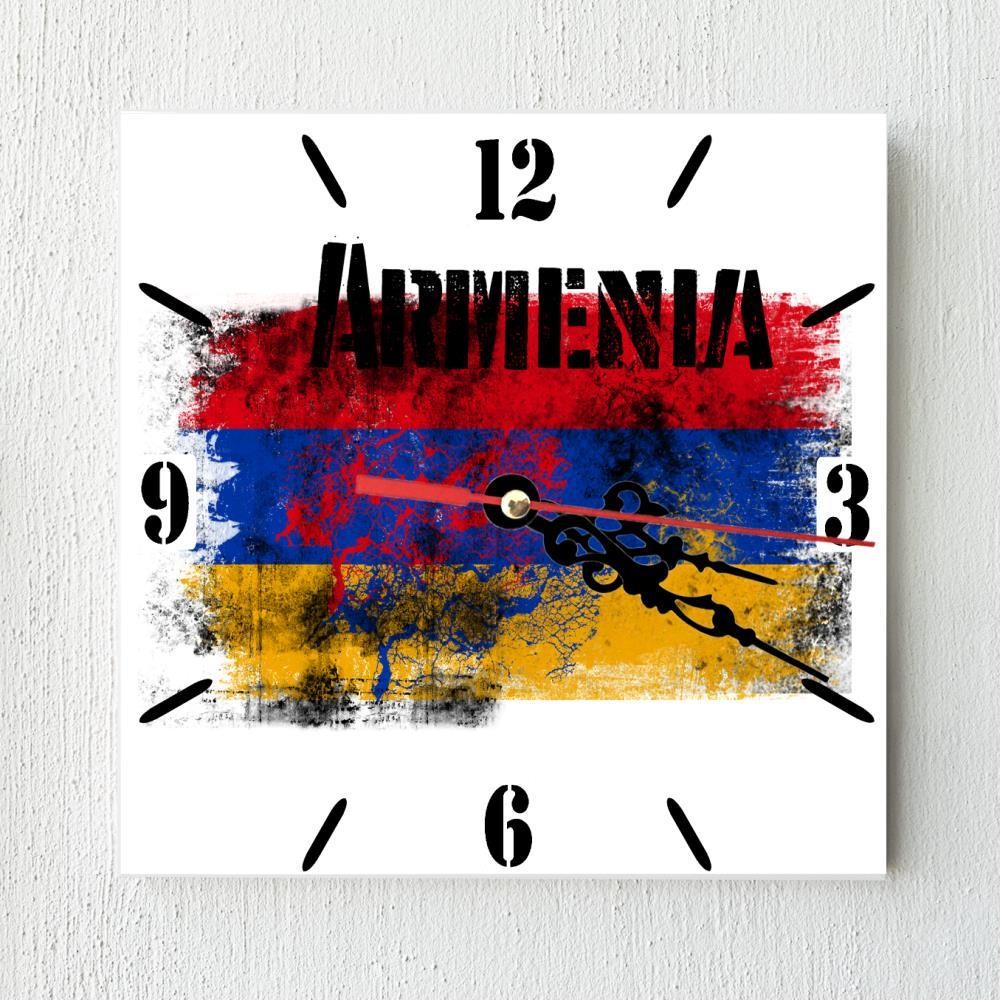 Armenia Flag Wall clock patriots CERAMIC Tile Watch Support Décor