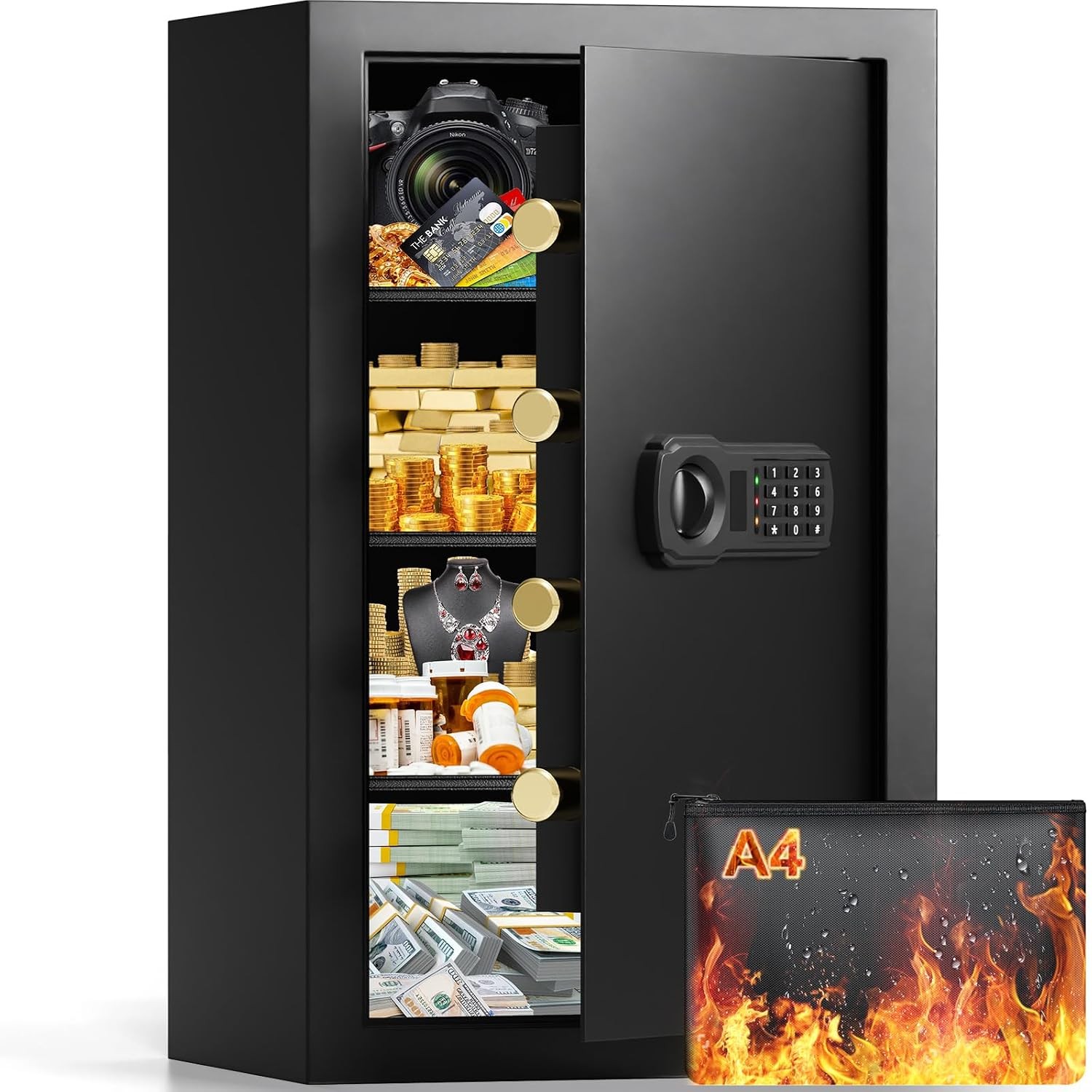 Large 7.0 cu ft Home Office Anti Theft Safe Box 27.56"H High Capacity Storage