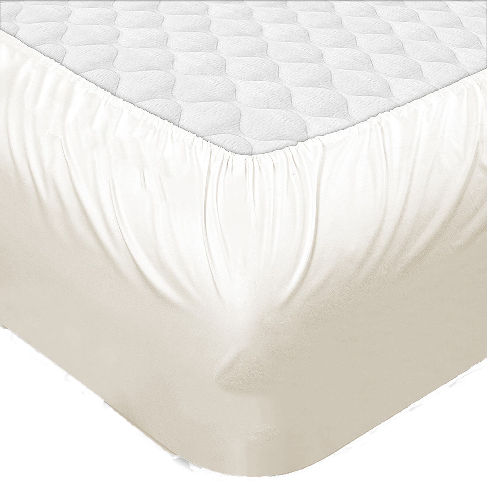 Noble Egyptian Cotton Deep Pocket Bedding Sheets Select Size Ivory Solid
