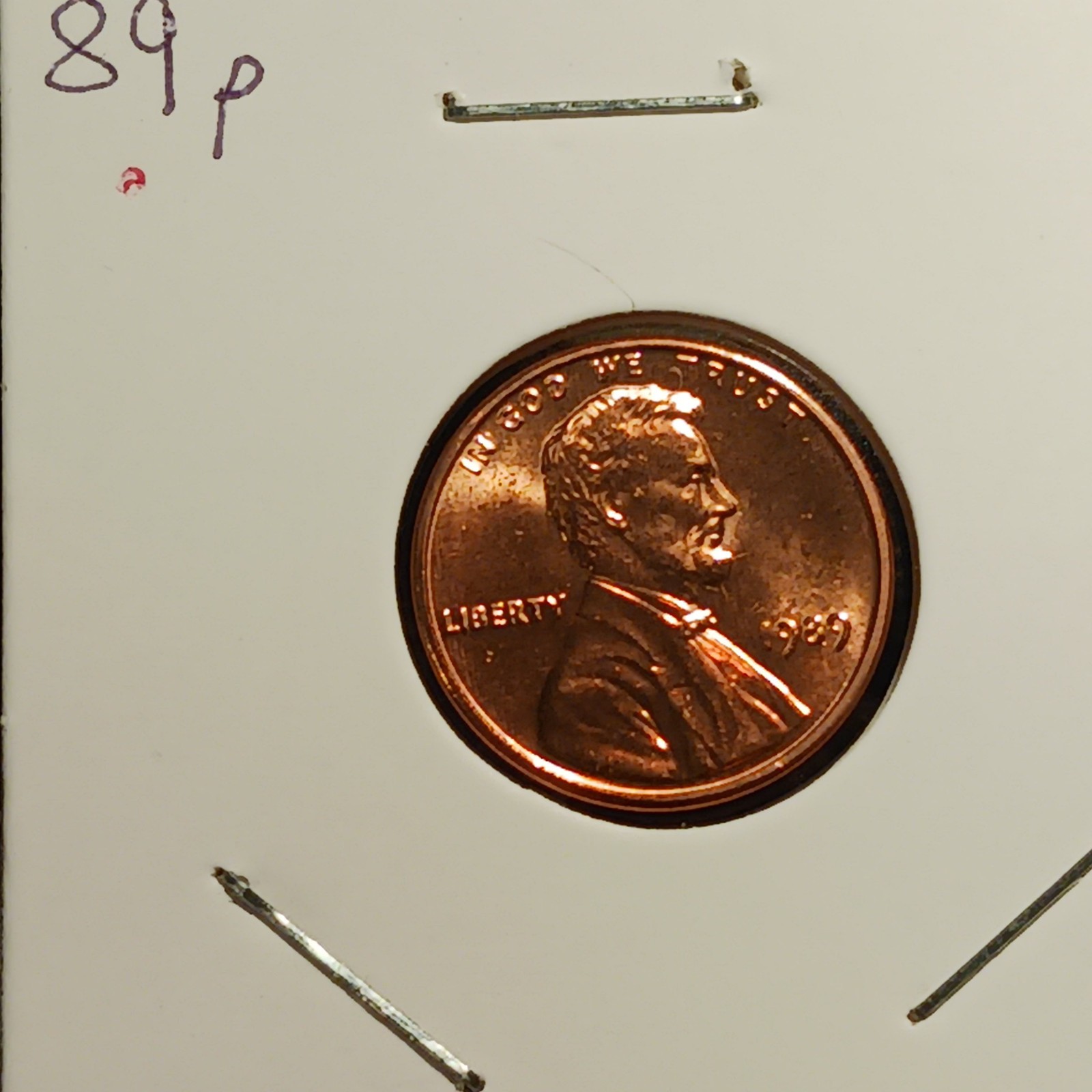 1989 P Lincoln Penny BU