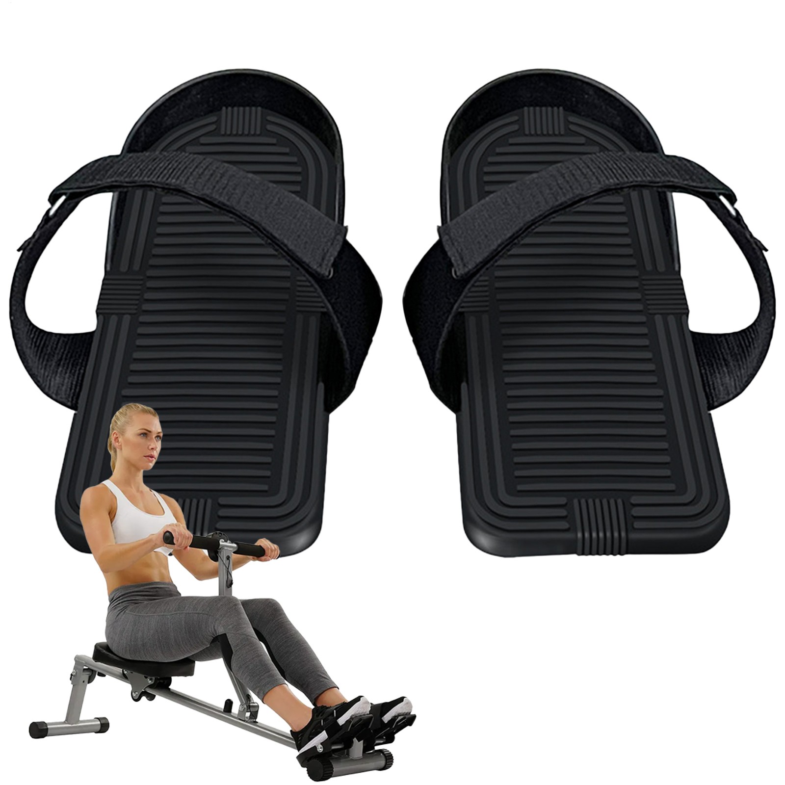 1 Pair Rowing Machine Foot Pedals Replacement Multifunction Portable Non Slip