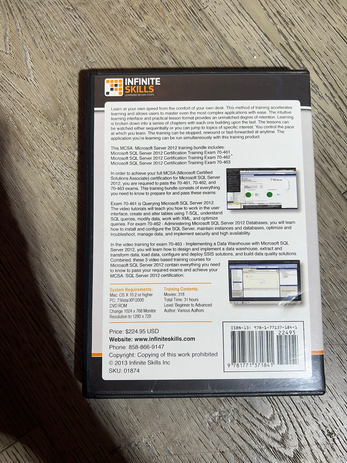 INFINITE SKILLS MCSA:SQL SERVER 2012 TRAINING BUNDLE VIDEO DVD