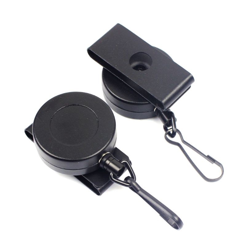 Retractable Badge Holder Reel, ID Badge Holder for w/ Clip for Key Ring for Name