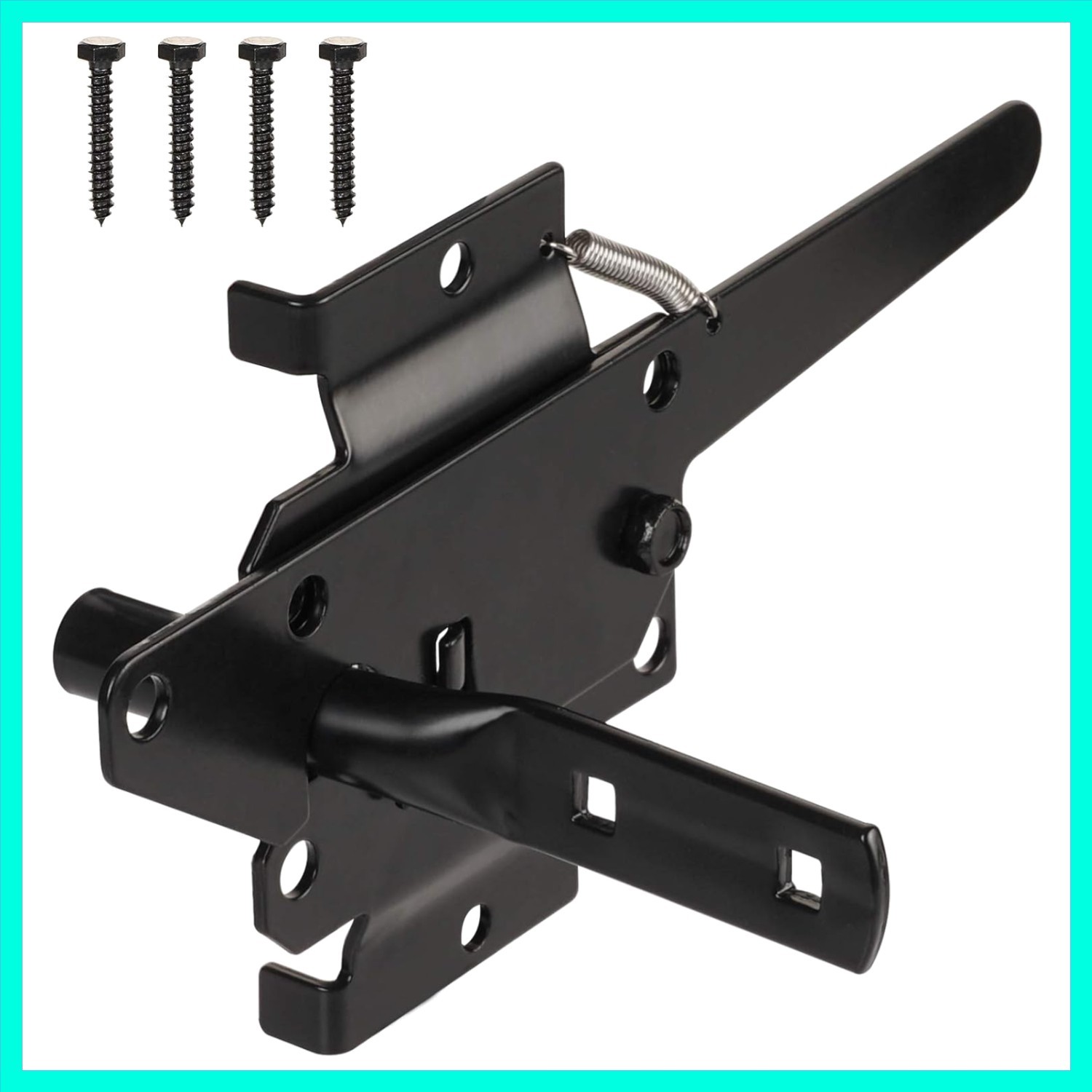 Post Mount Gate Latch for Wooden Fence - Heavy Duty Self Locking Gate Latch H...