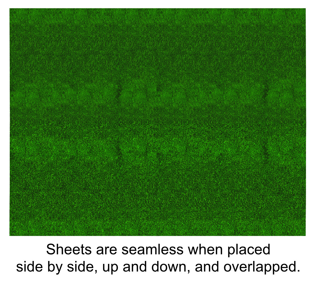 O Scale Grass Model Train Scenery Sheets –5 Seamless 8.5x11 Dark Green