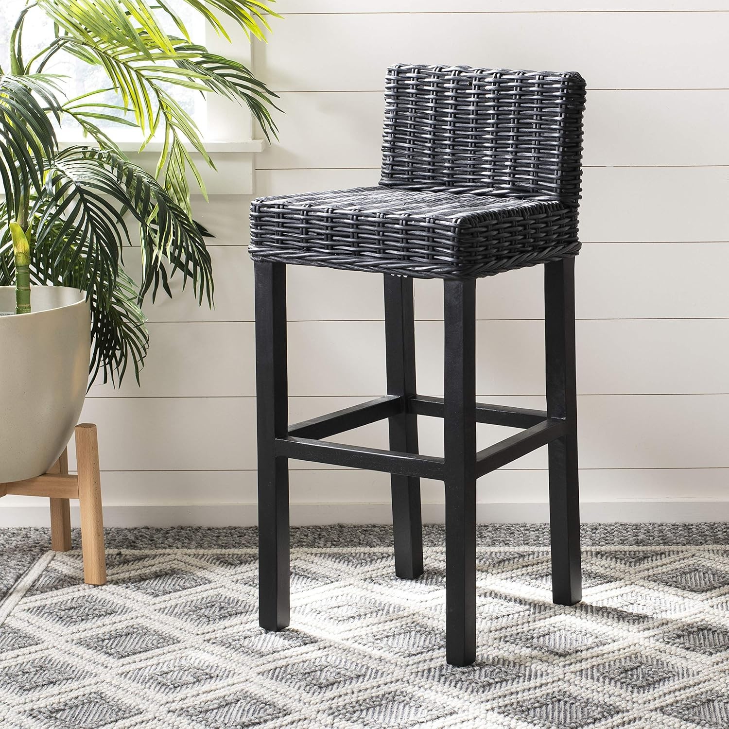Home Collection Cypress Cappuccino Wicker 30-inch Bar Stool
