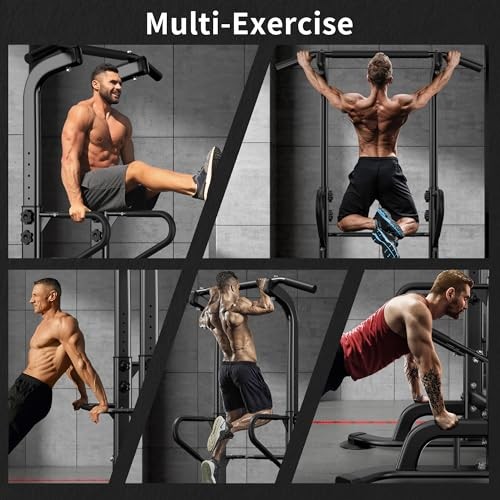 Power Tower 11 Height Adjustable Pull Up Bar and Dip Station Multi-Function