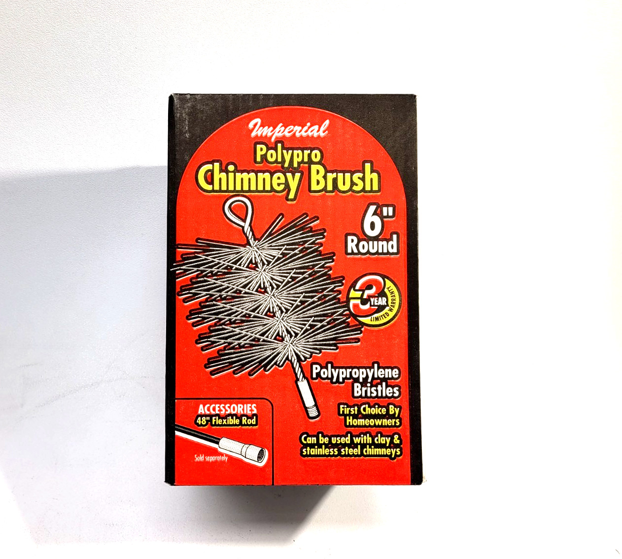 New! Imperial BR0181 Chimney Cleaning Brush, 6", Polypropylene
