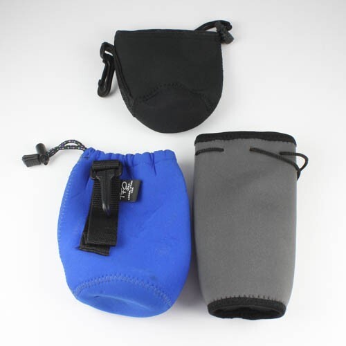 Lot of 3 - Neoprene Soft Lens Bag Pouches -  4", 5.5", 6"