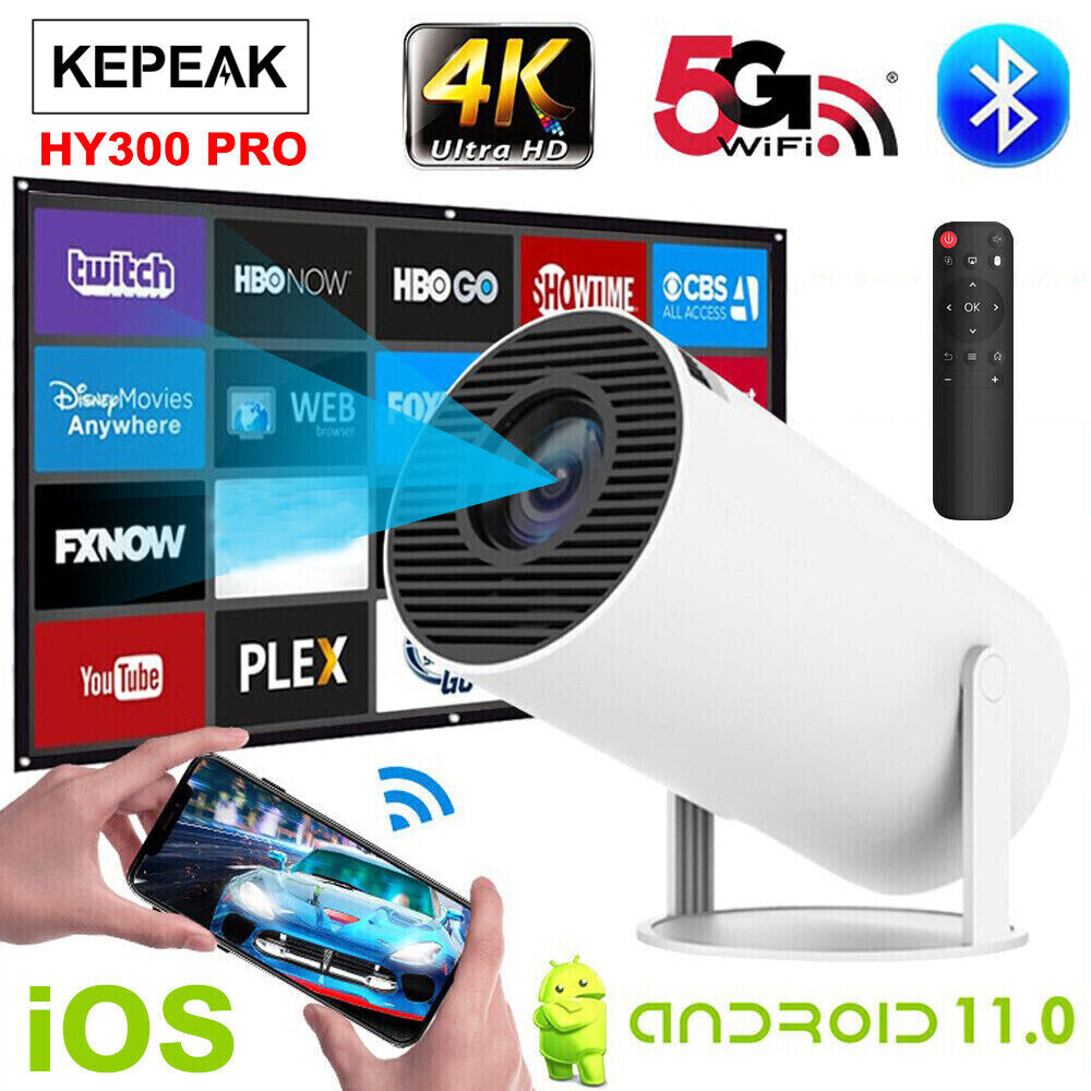 NEW 4K Mini Projector LED 1080P WiFi Bluetooth UHD Portable Home Movie Theater