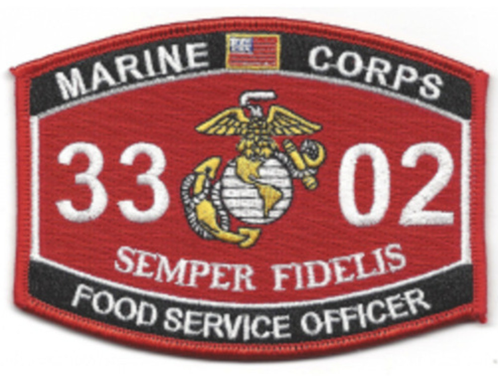 4.5" MARINE CORPS MOS 3302 FOOD SERVICE OFFICER EGA EMBROIDERED PATCH