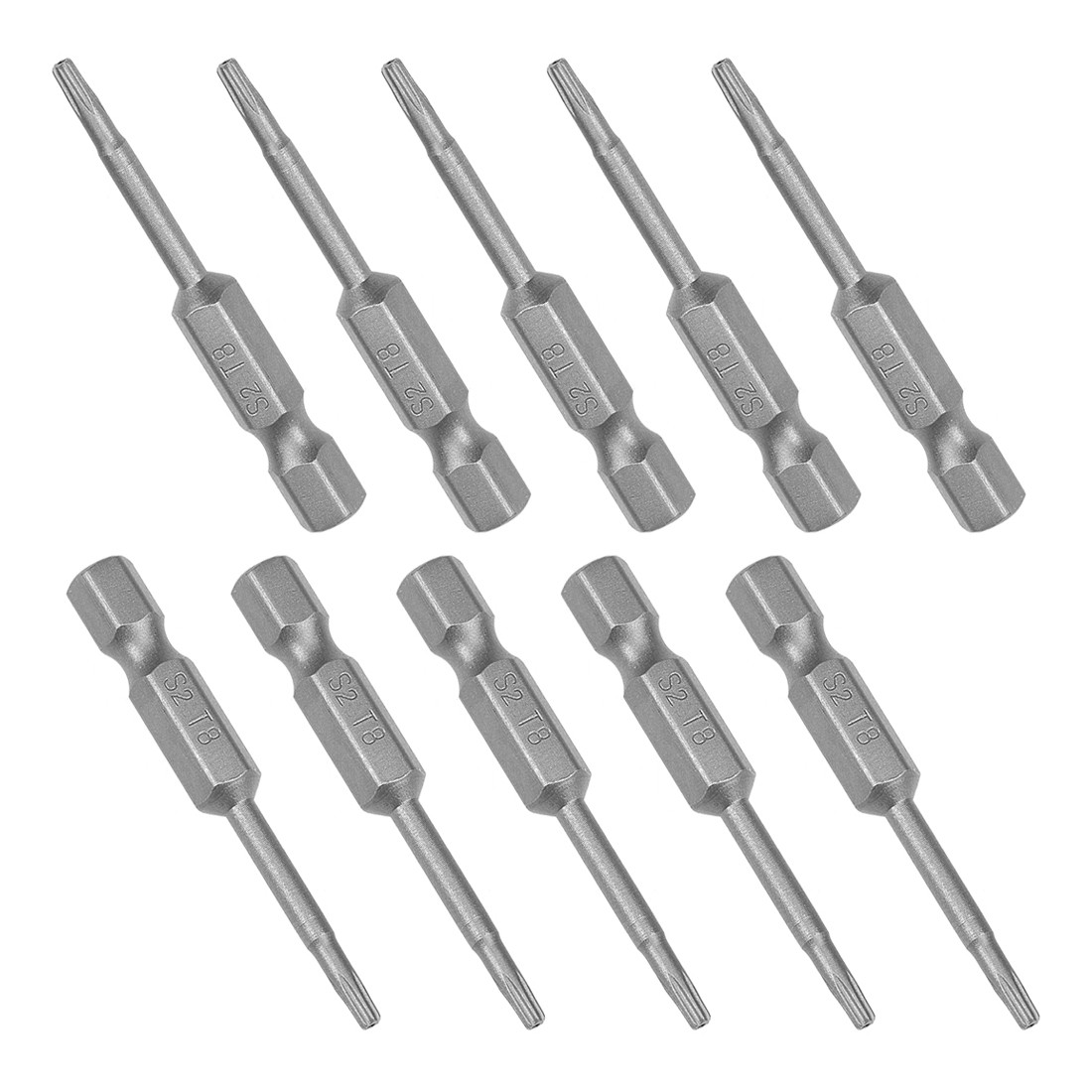 T8 Magnetic Torx Screwdriver Bits 50mm 1/4" Hex Shank for Industry 10Pcs