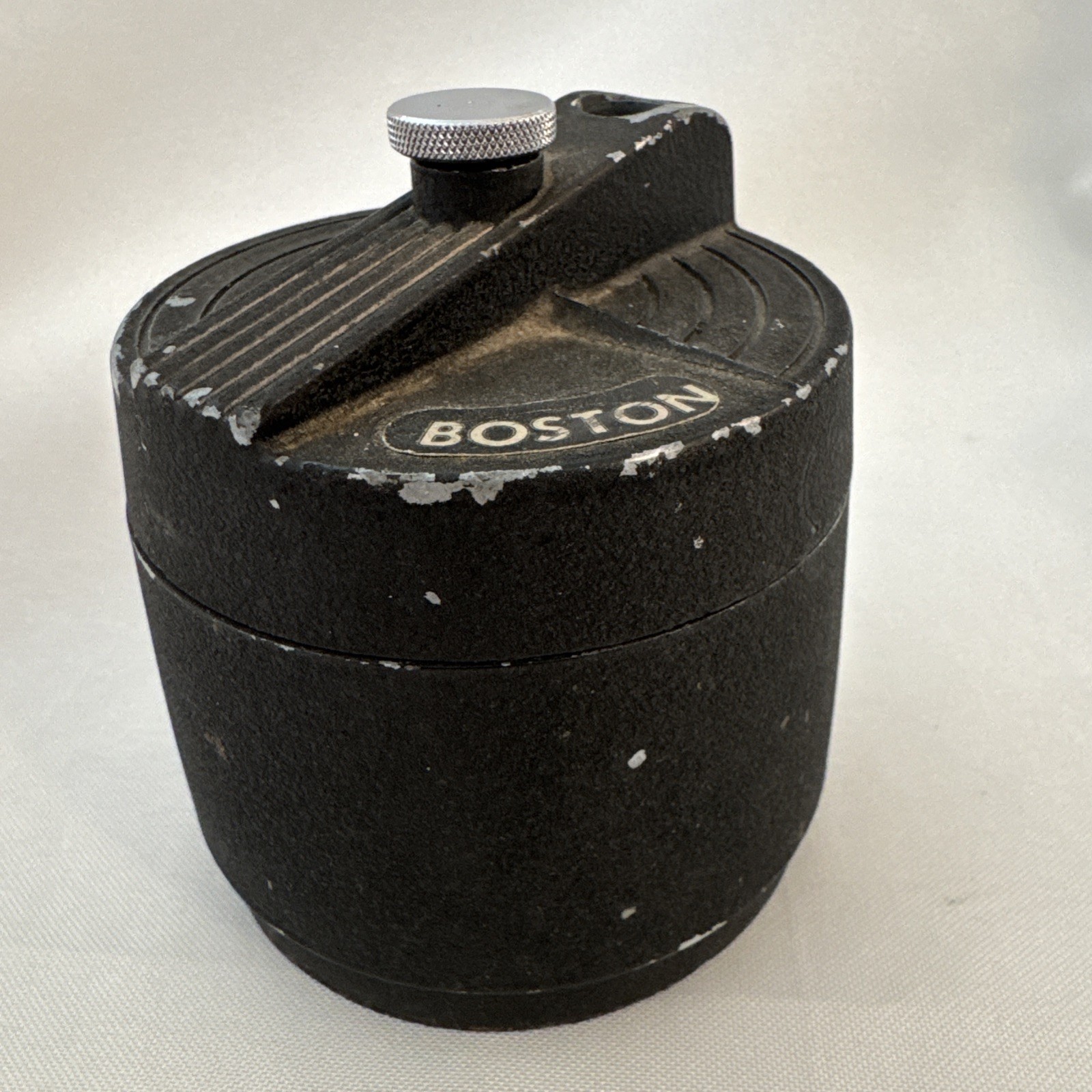 Vintage Boston Art Deco Steel Drafting Pencil Sharpener Desktop Tool 3.25” X 3”