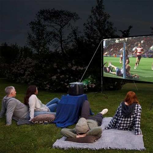Projector Screen and Stand, 120 inch Foldable and Portable Projection Screen