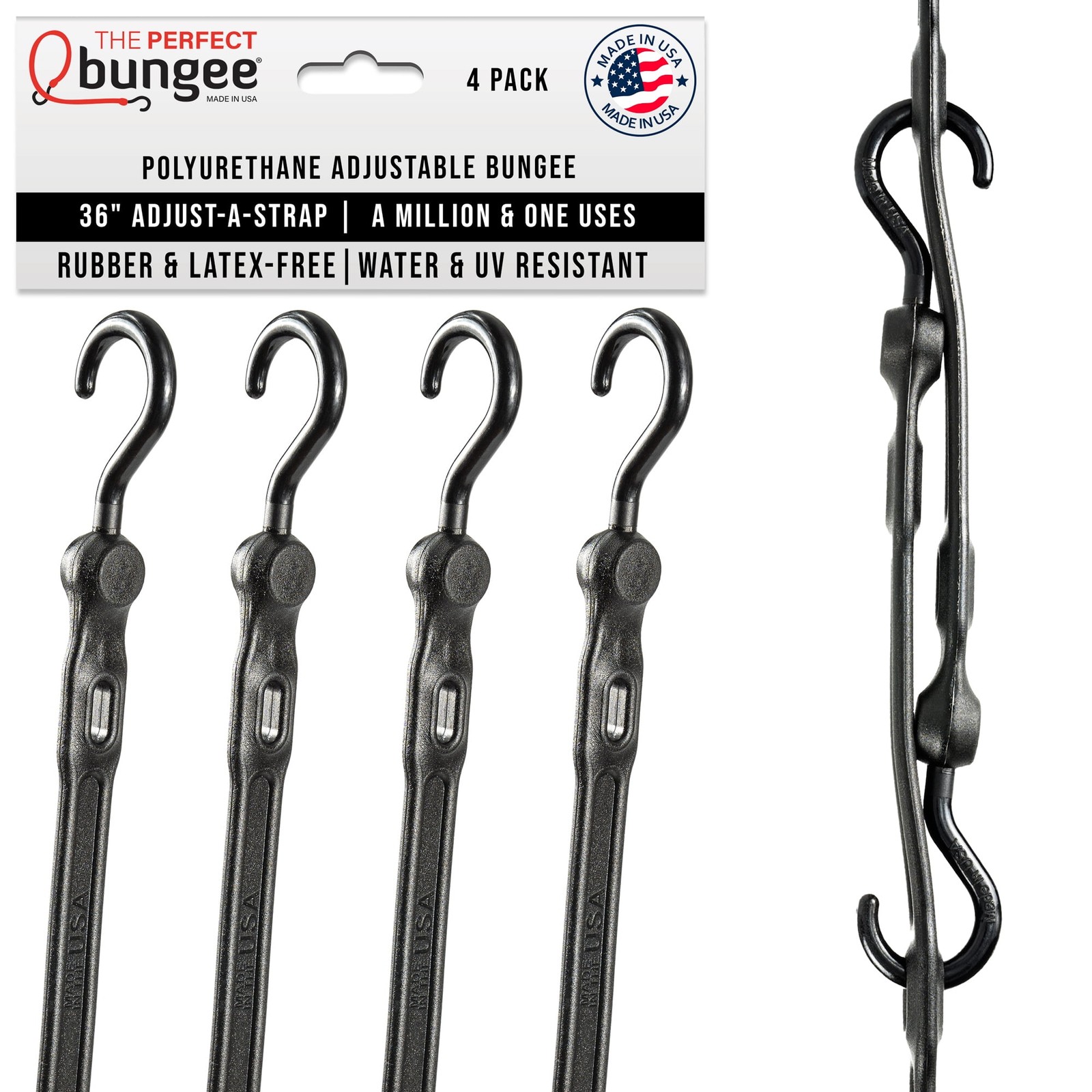 Bihlerflex 36-Inch Adjust-A-Strap Poly Bungee Cord, Heavy-Duty FlexaPURE, UV