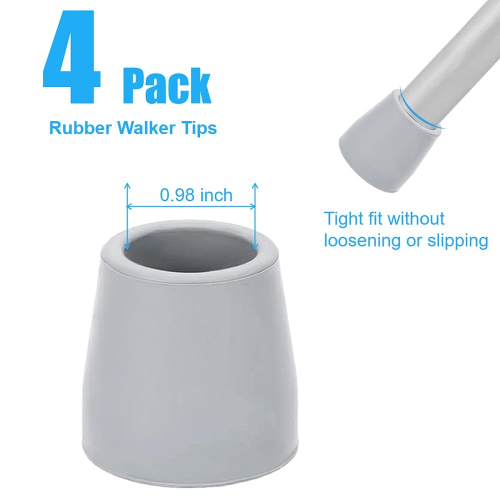 OBTANIM Cane Tips 1 Inch Gray 4 Pack