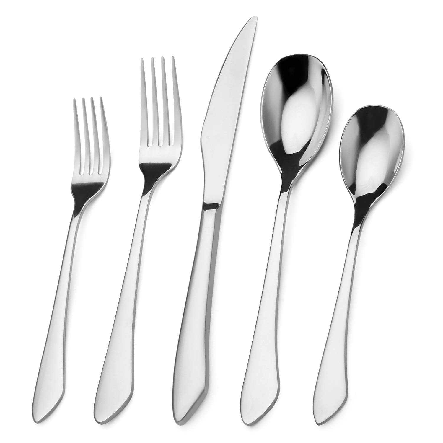 Silverware Set, 20-Piece Stainless Steel Flatware Set Service for 4, Mirror P...
