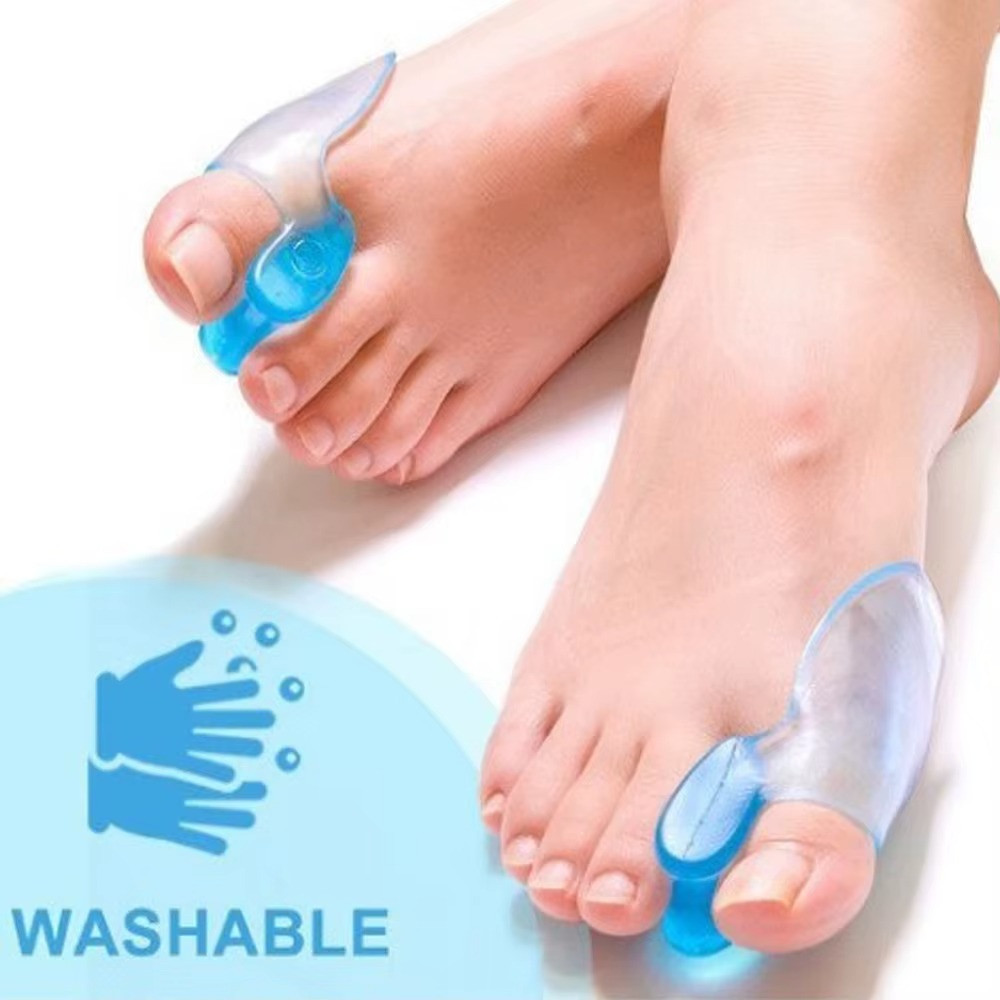 2PCS Silicone Toe Separator Sleeves Foot Alignment Cushion Blue
