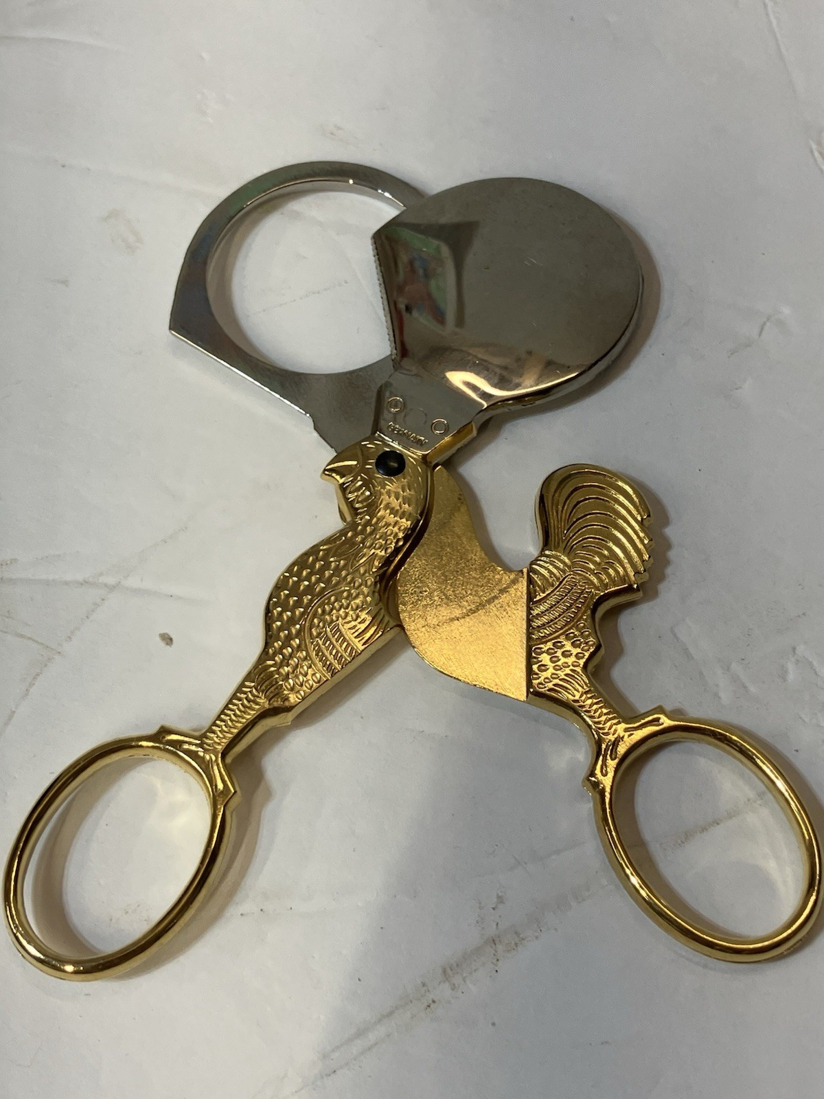 Brass Chicken Cigar Cutting Scissors Hoffritz Germany
