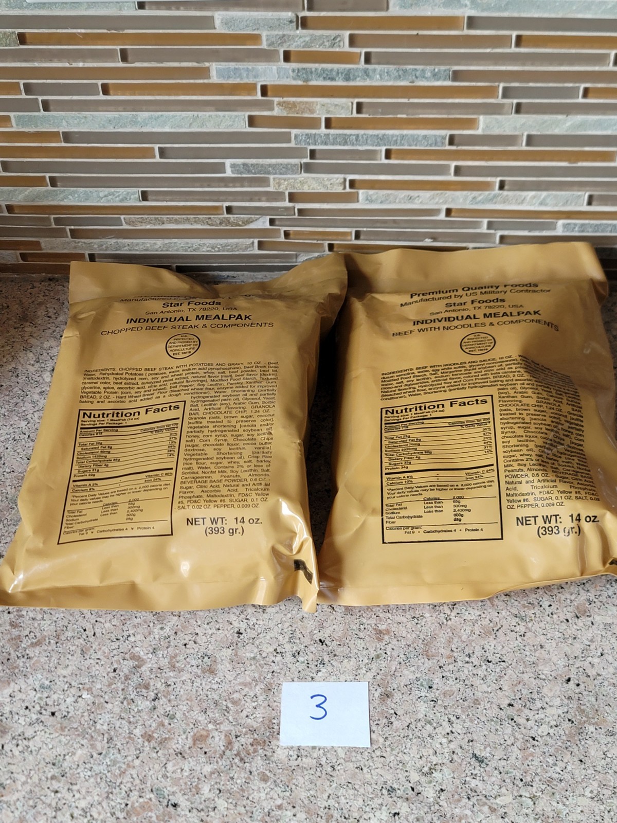 2 Sealed 1990s Star Foods U.S. Army MRE Individual Mealpak Ready To Eat LOOK!