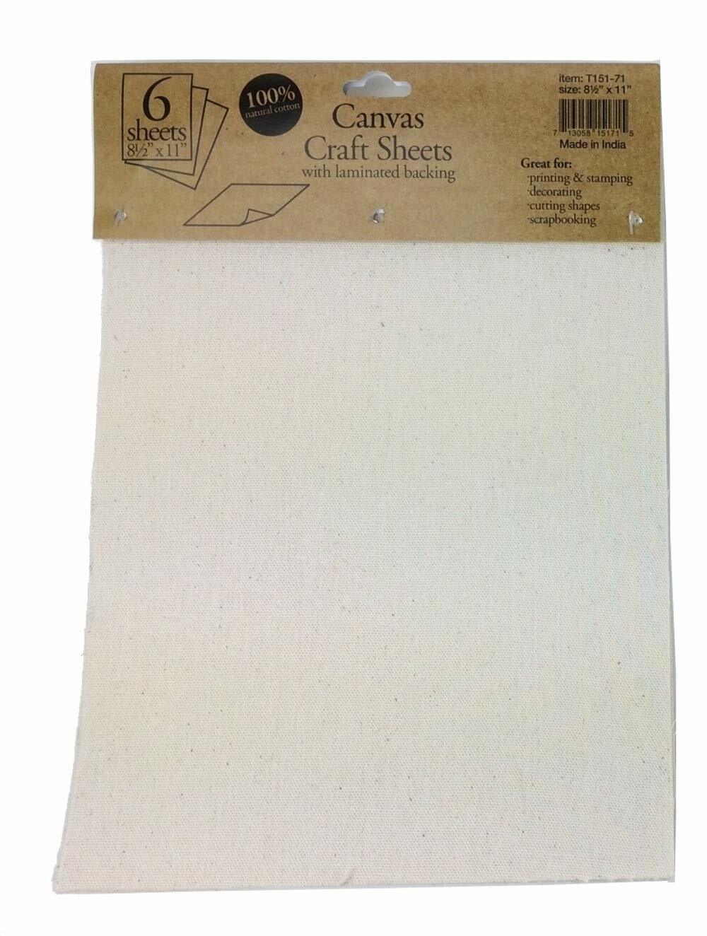 Canvas Laminated Craft Sheets (6 Pack) 8.5" x 11"