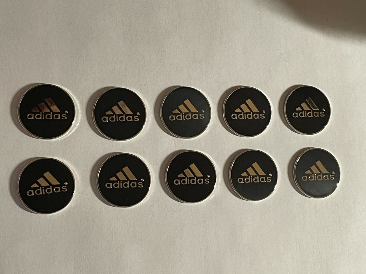 (10) Adidas Logo Design 1" Flat Coin Style Golf Markers - A Great Deal!