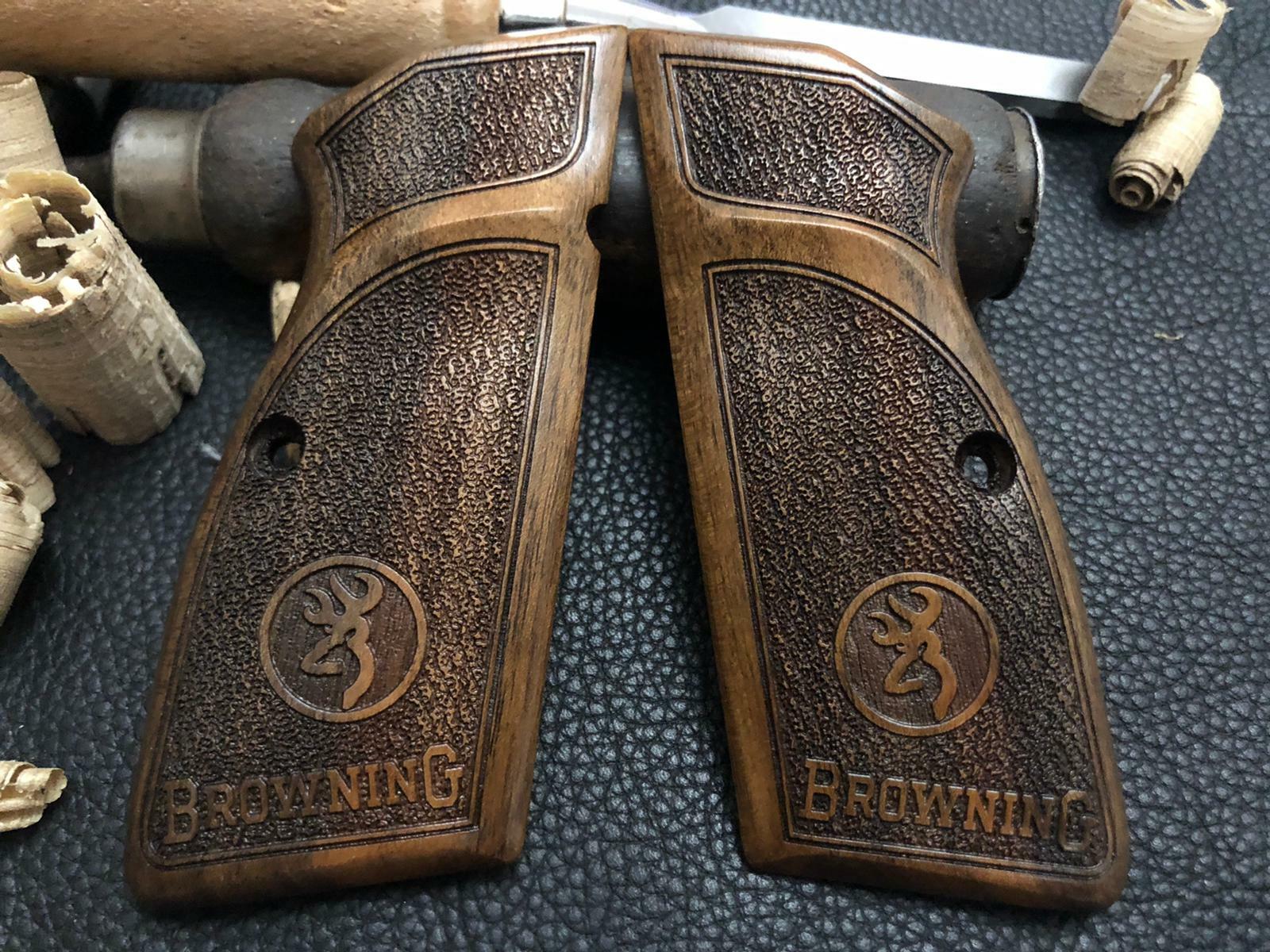Browning Hi Power Turkish Walnut Wood Grips Handmade. A+ Quality. USBasedSeller
