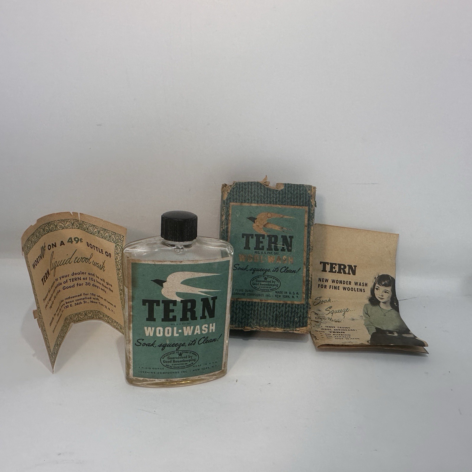 Vtg Laundry Tern Wool-Wash Laundry Discontinued Soap Delicate Partial Bottle HTF