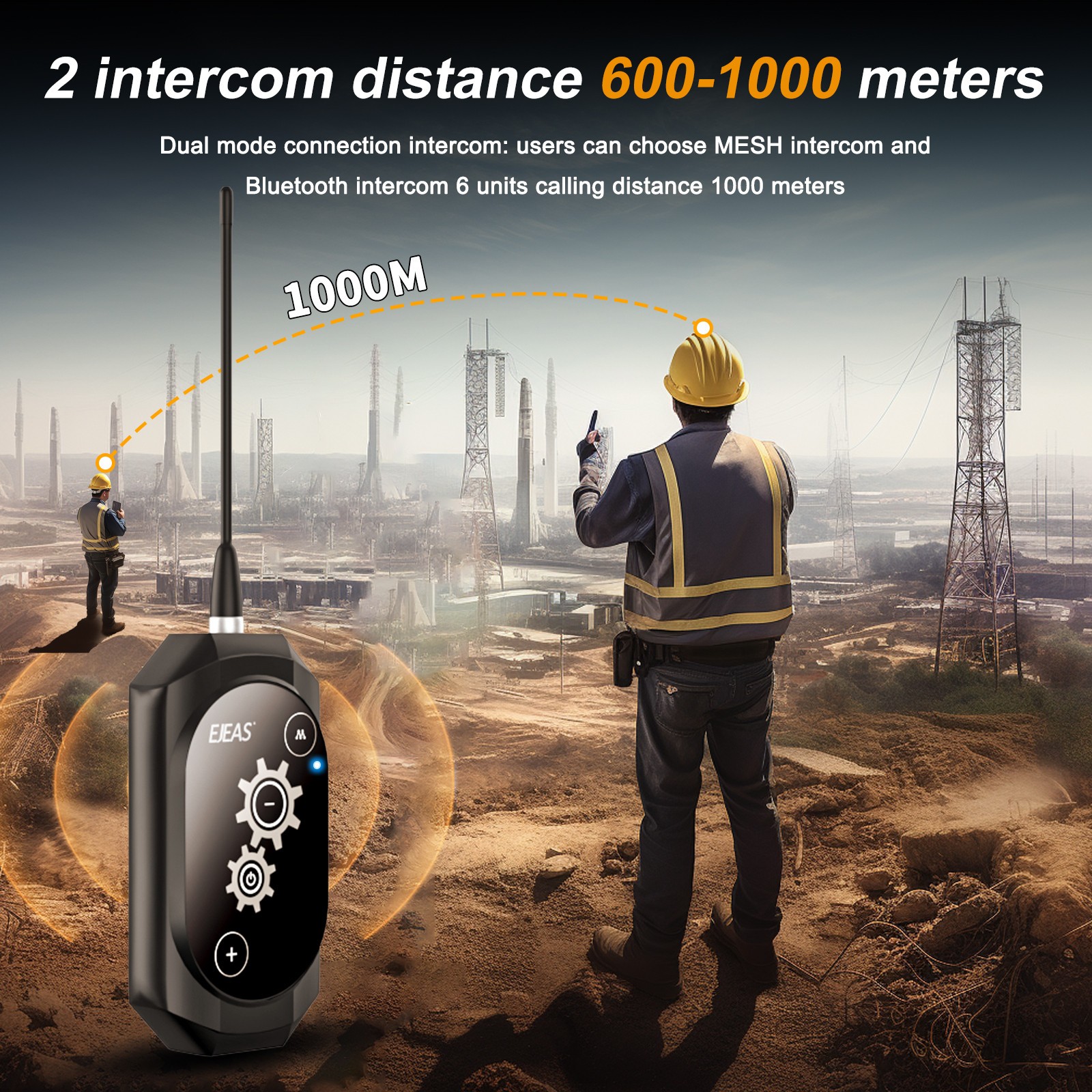 Full Deplux Mesh Bluetooth Intercom Headset Communication System for Industry