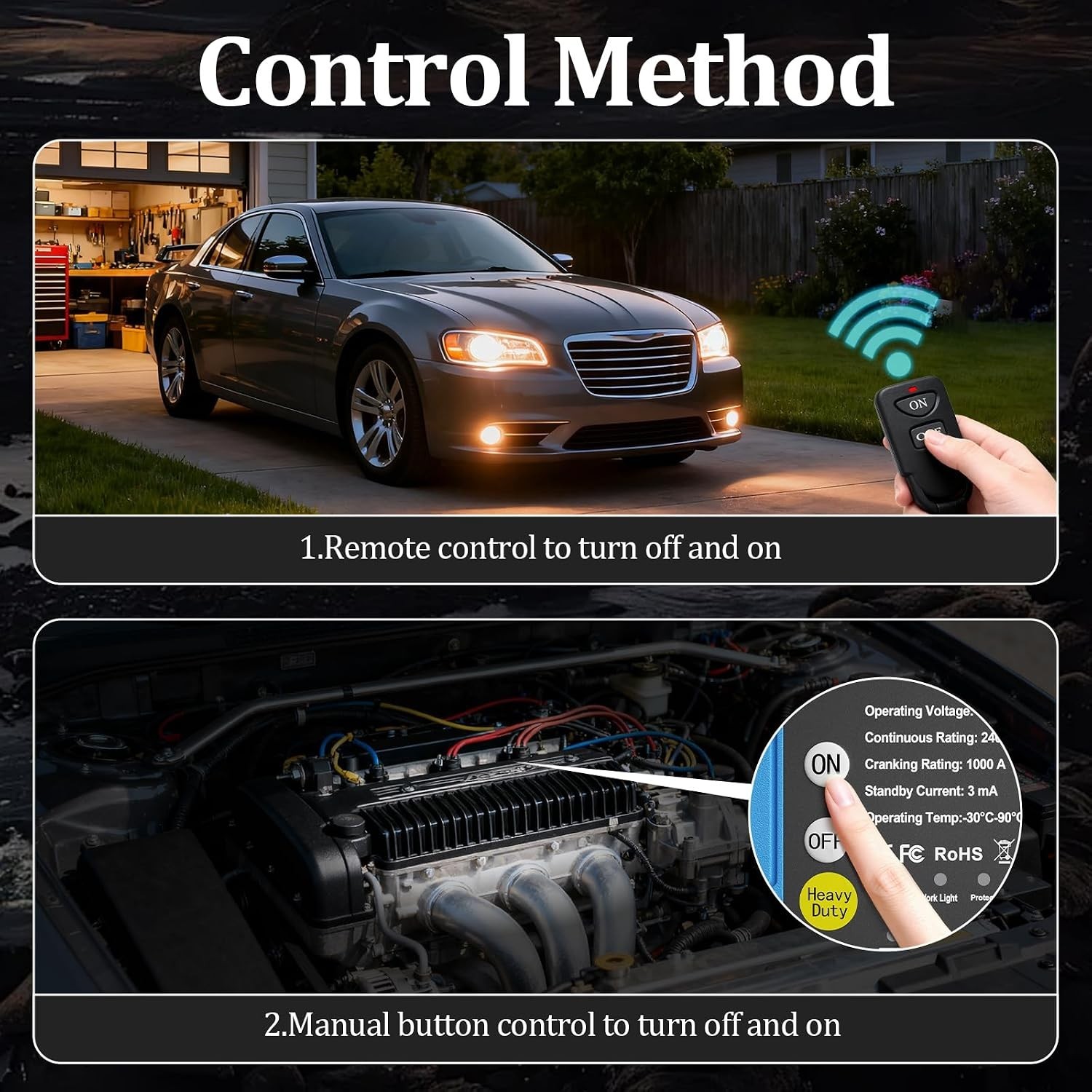 Remote Battery Disconnect Switch 12V, 240A, Kill Switch for Car Prevent Batte...