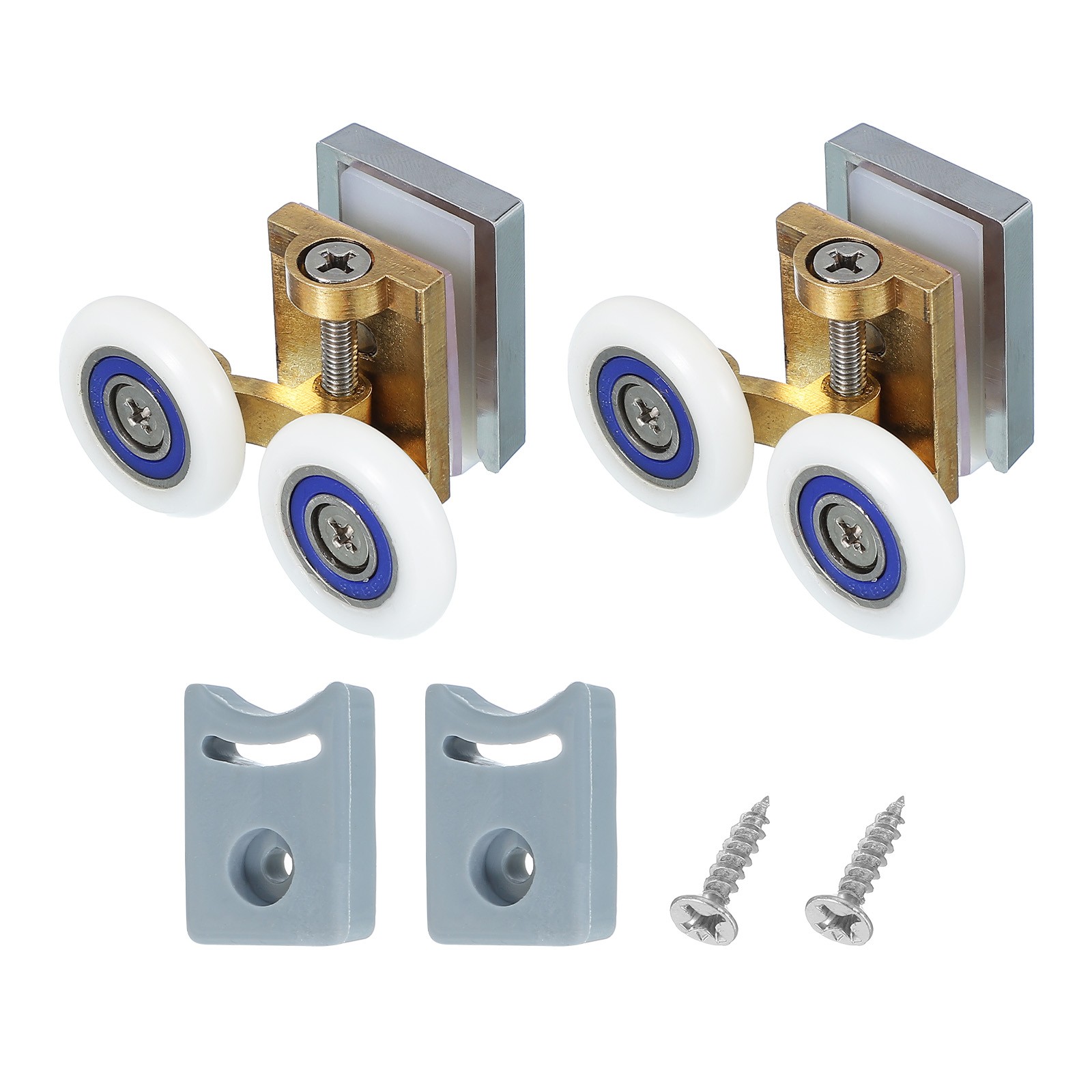 2 Pcs 26mm Double Shower Door Rollers Copper Top Wheels Copper Tone