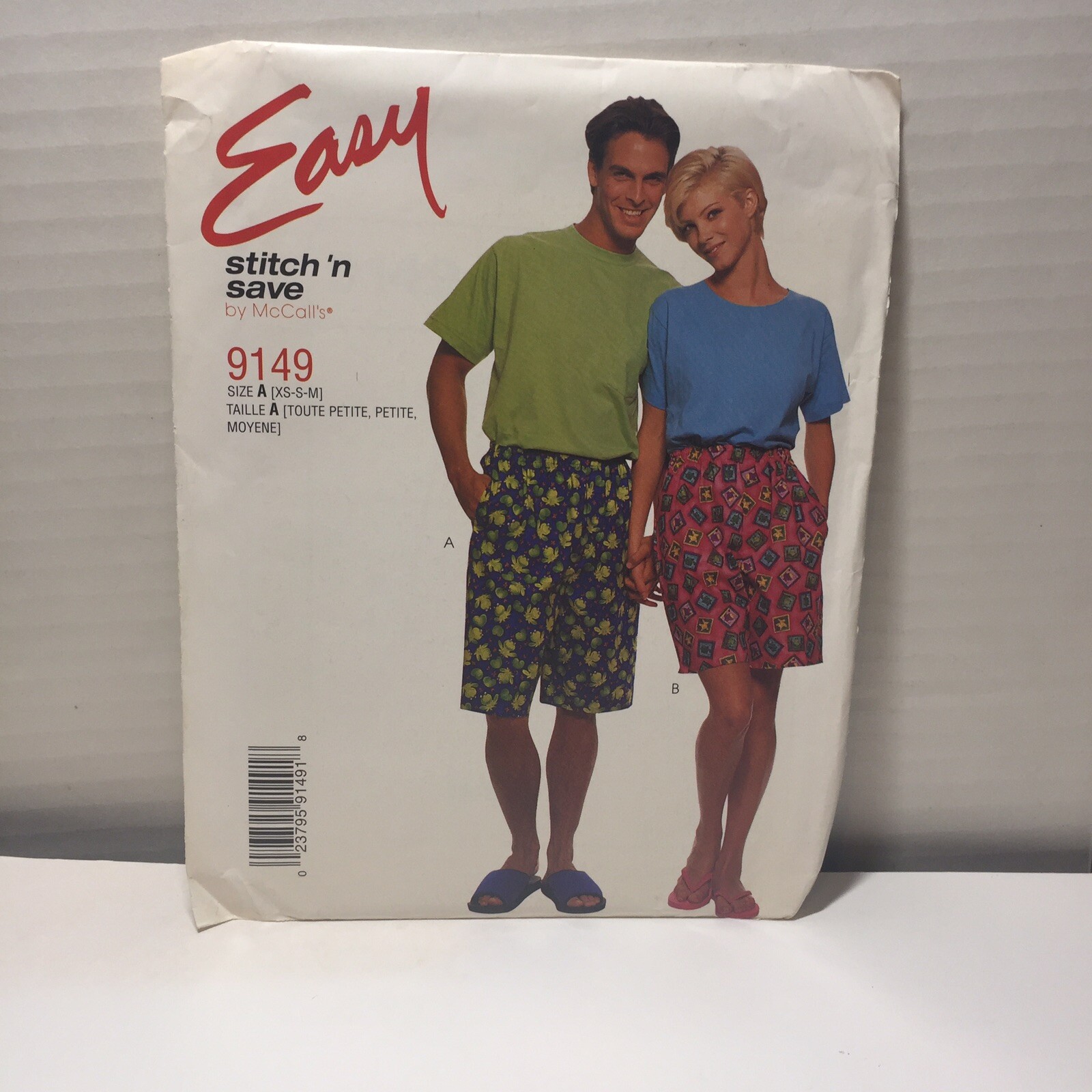 Easy Stitch 'n Save 9149 Size XS-X-M Misses' Men's Shorts in Two Lengths