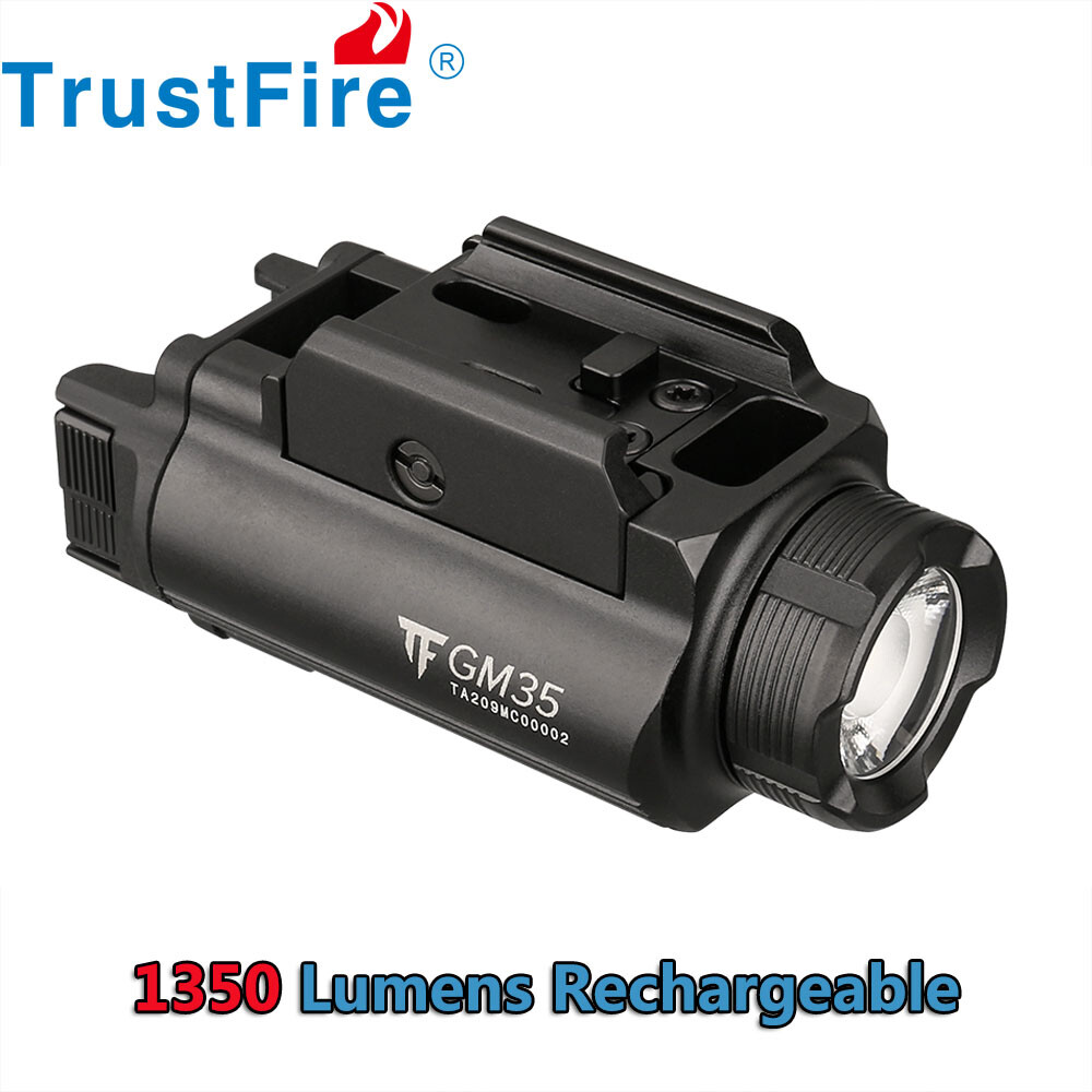 Trustfire Tactical Flashlight USB Rechargeable 1350 Lumen Weapon Light for Glock
