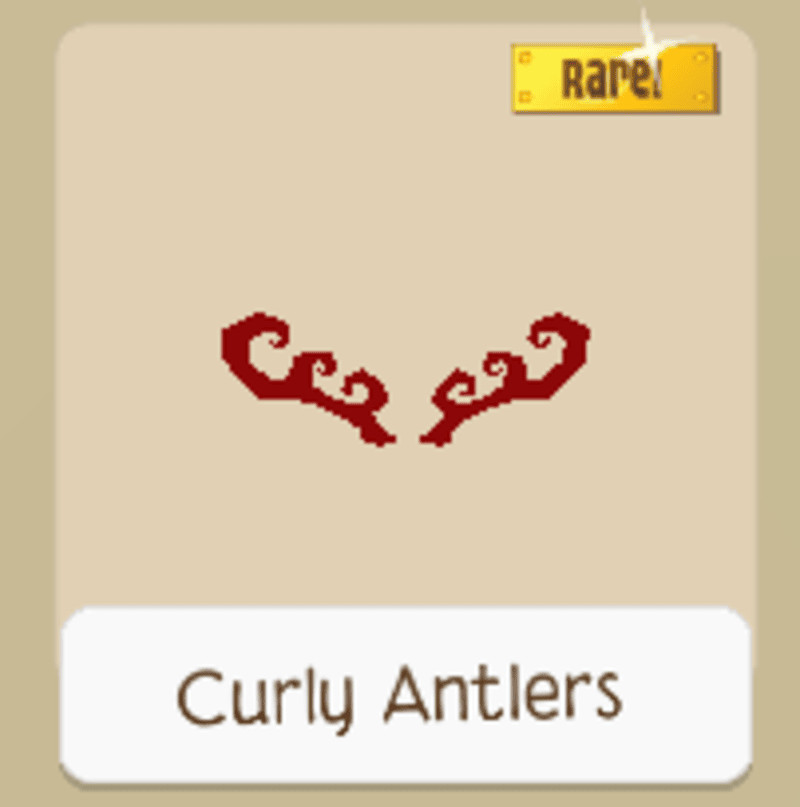 Animal Jam Play Wild Red Curly Antlers (Description)