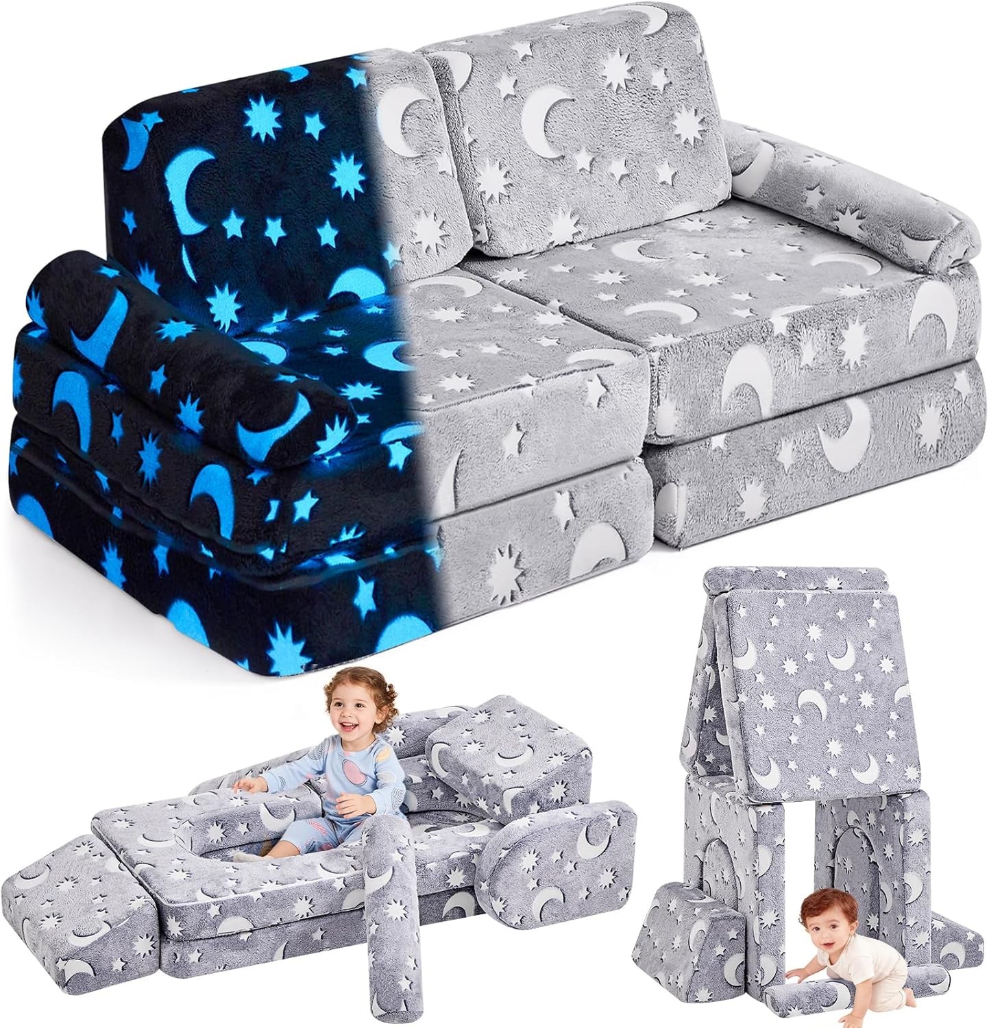 Modular Kids Play Couch,Toddler Couch Kids Sofa,Child Sectional Sofa,Bedroom &