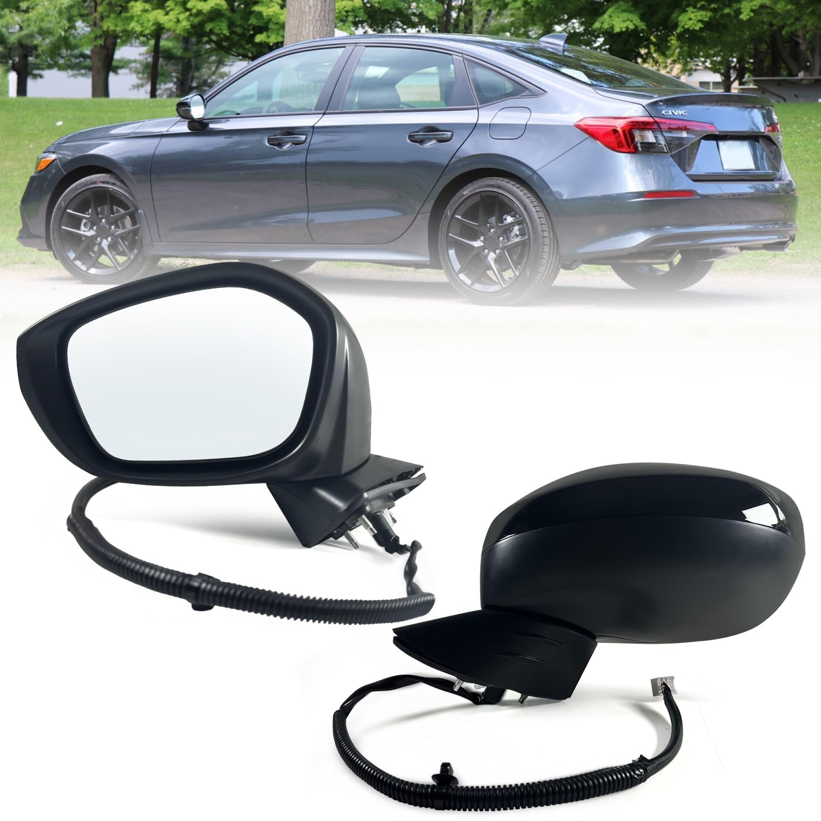 Left Driver Side Mirror Fits 2022-2026 HONDA CIVIC Sedan/Hatchback With Power...