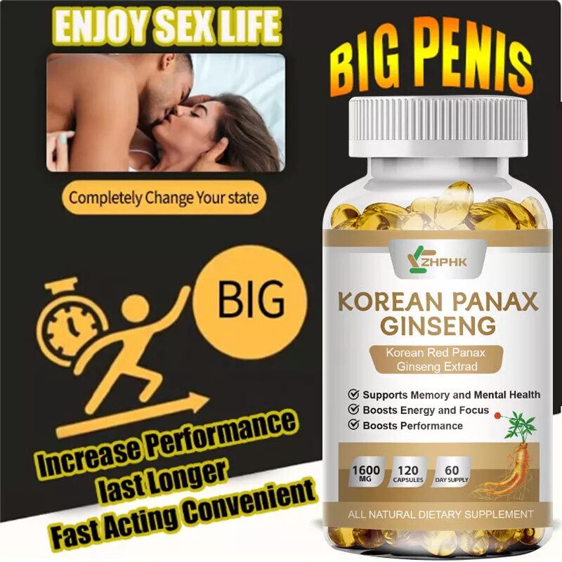 Red Korean Panax Ginseng 1600mg - 120 Capsules - Extra Strength Highest Potency