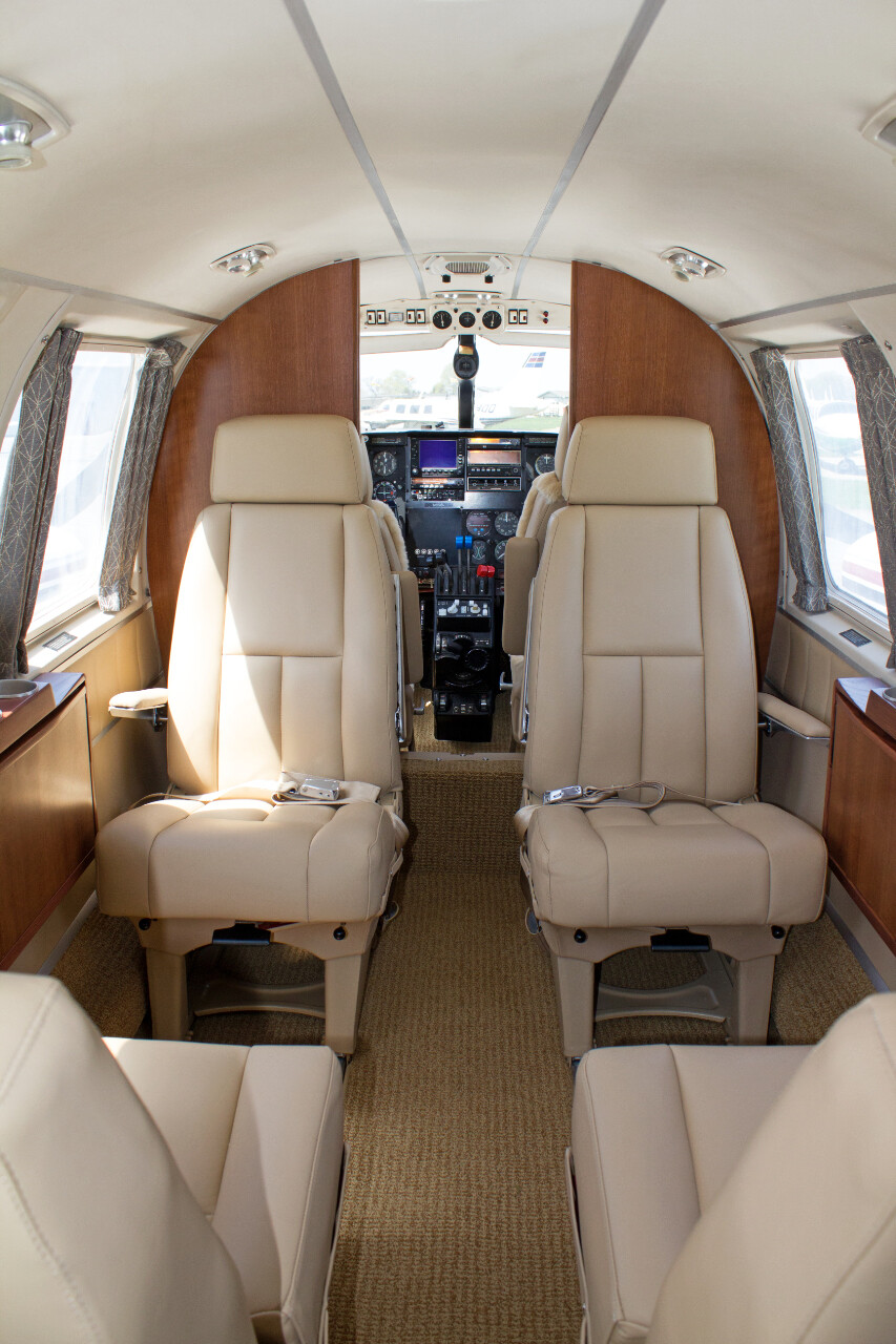 Beechcraft King Air 90, Queen Air leather interior