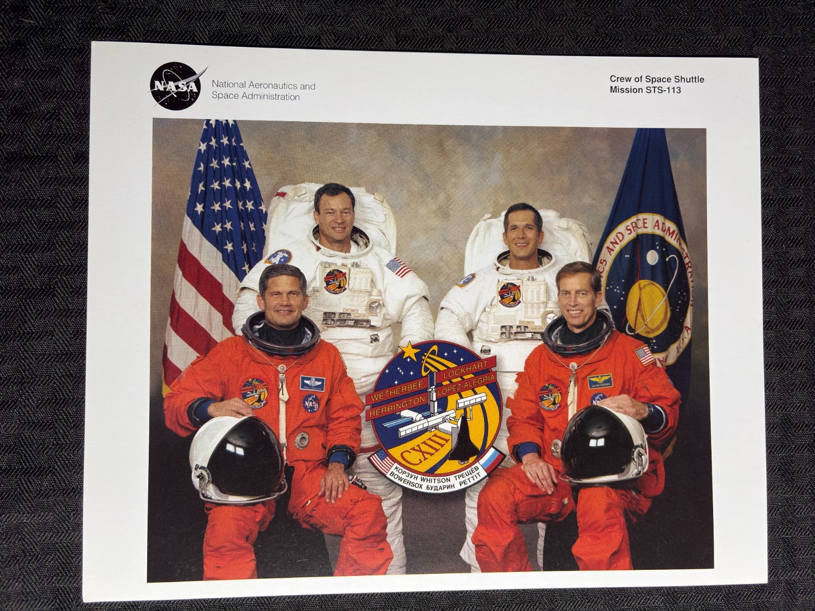 2002 NASA SPACE SHUTTLE ENDEAVOR 10X8" Crew Photo FVF 7.0 Mission STS-113