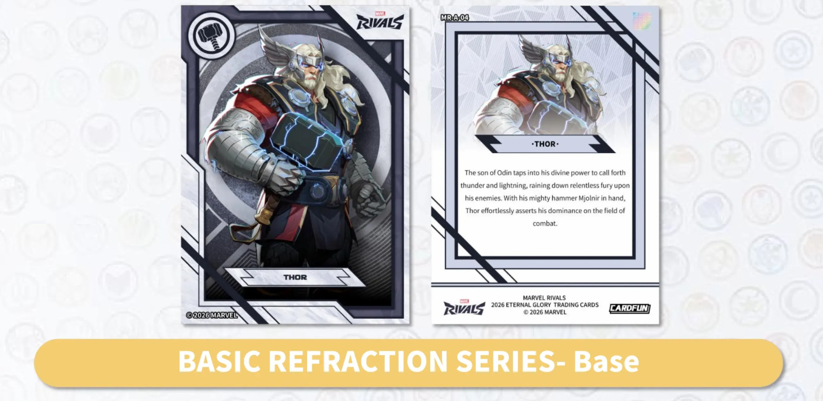 2026 Cardfun Marvel Rivals Eternal Glory REFRACTION SERIES BASE Cards PYC