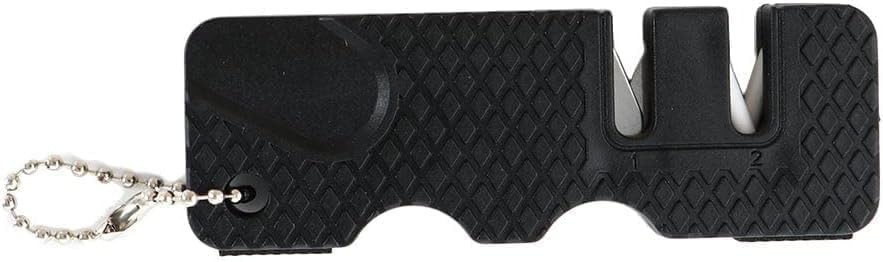 Black Pocket Knife Sharpener Handheld Keychain Sharpening Tool For Outdoor