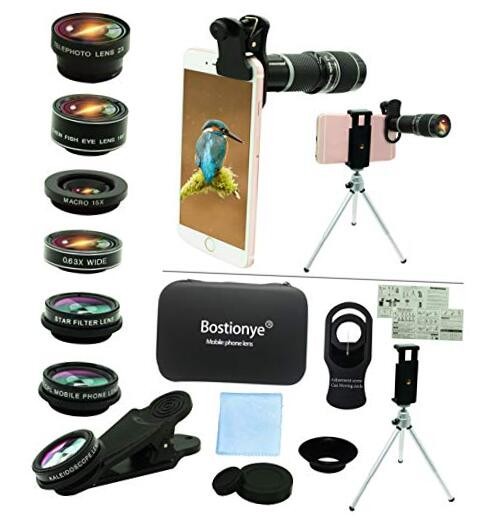 11-in-1 Universal 20x Telephoto Lens Kit - Black - 0.63Wide Angle - Black