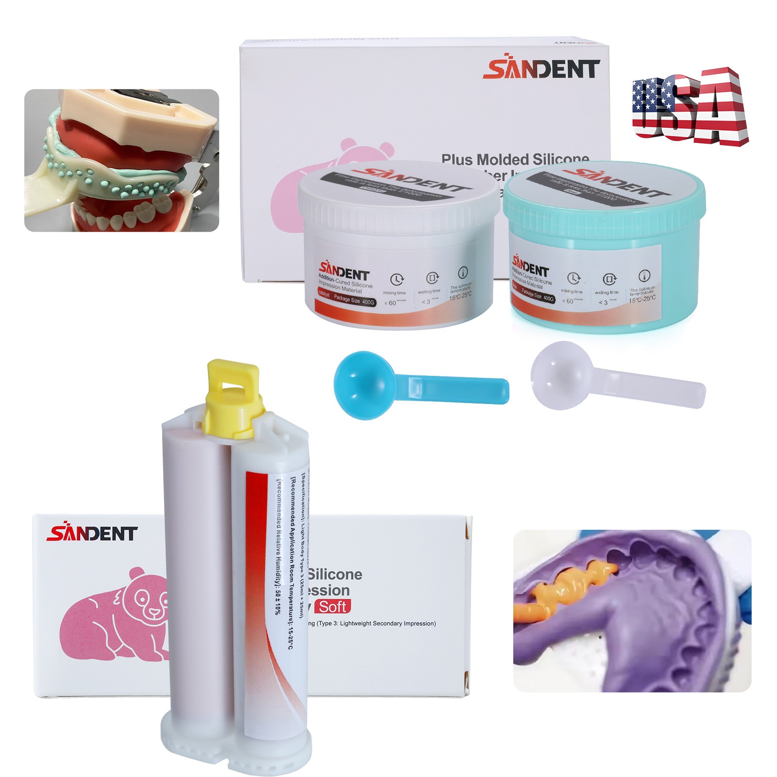Dental Putty Fast Set PVS VPS Dental Impression Material Silicon Base+Catalystst