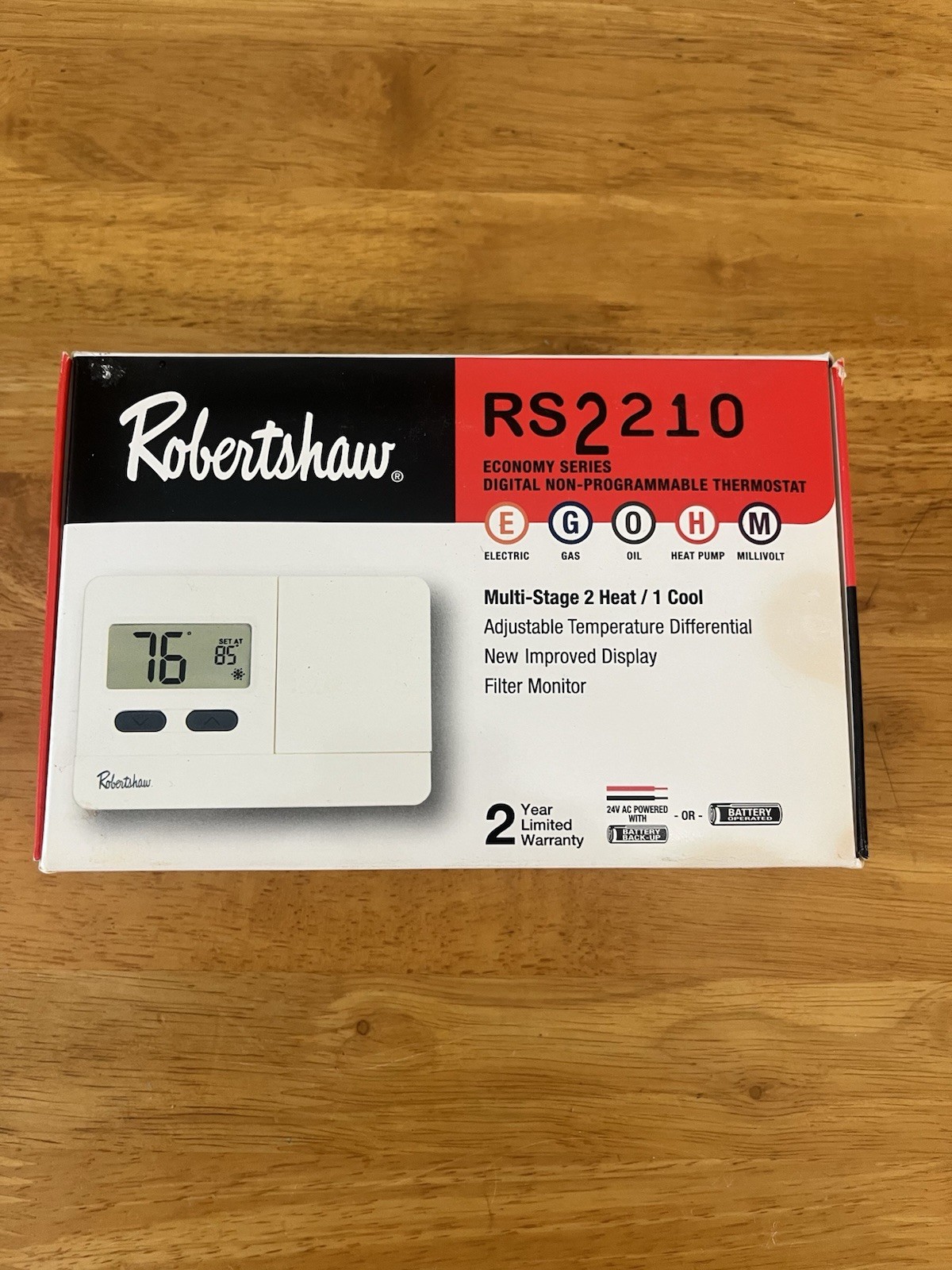 Robertshaw RS2210 Digital Non-Programable Economy Series Thermostat