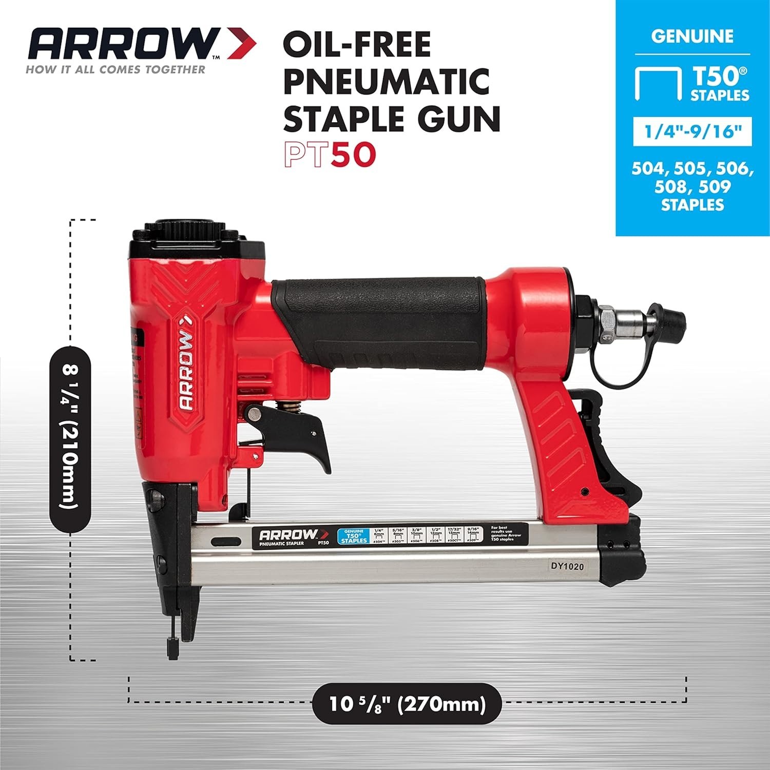Professional Arrow PT50 Pneumatic Staple Gun - Quick, Safety-Driven Stapling