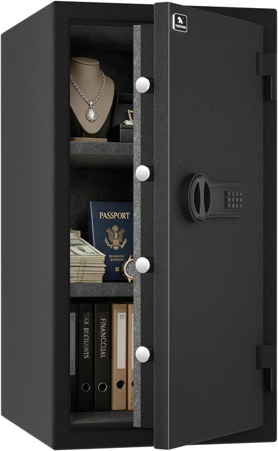 Fireproof Safe for Home Office, 3.47 Cu Ft Heavy Steel Security Safe with 30-Min